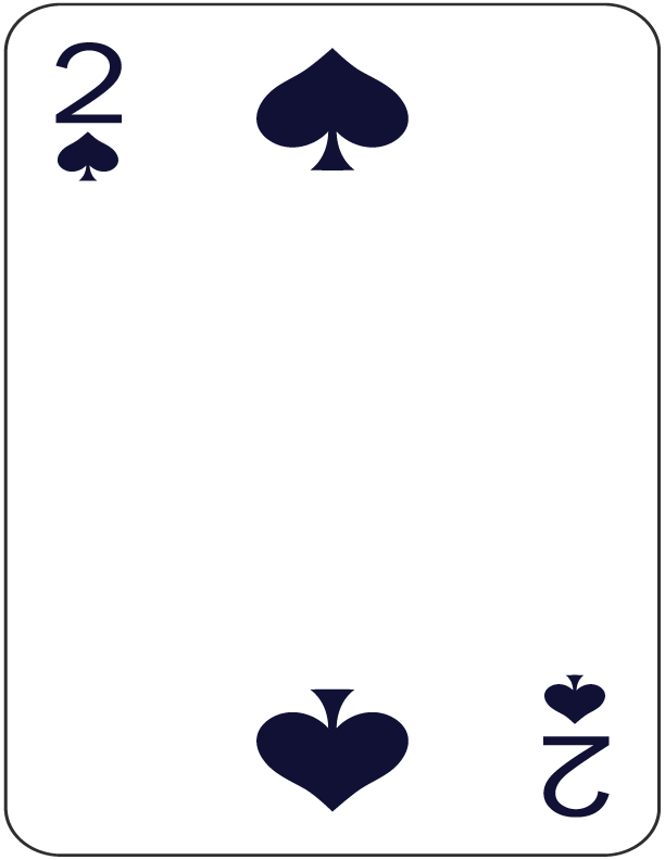 Playing card tarot yes or no spread showing a spade, indicating a no answer