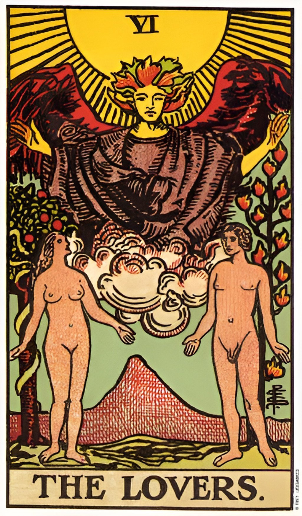 The lovers tarot card