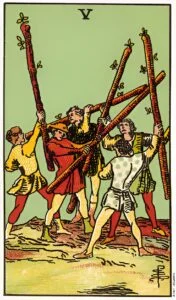 Five of Wands tarot card