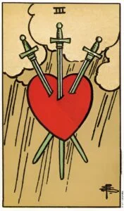 Three of Swords tarot card