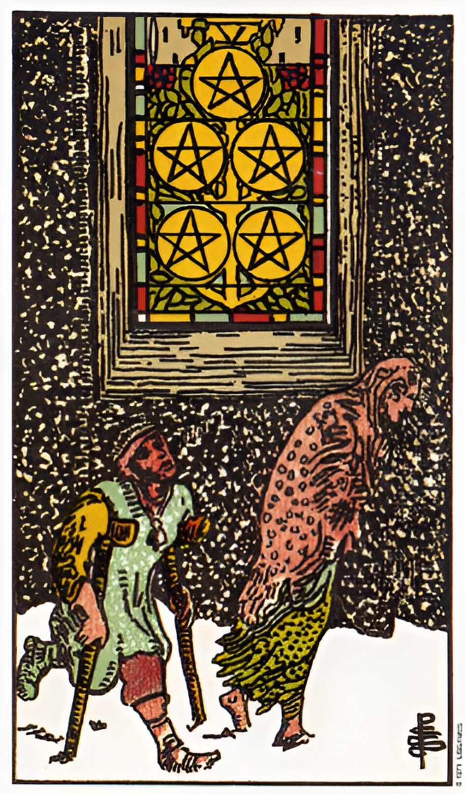 Five of Pentacles tarot card