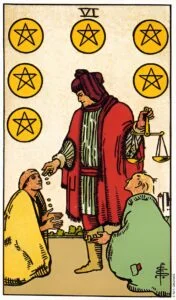 Six of Pentacles tarot card