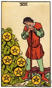 seven of pentacles tarot card