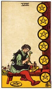 Eight of Pentacles tarot card