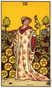 Nine of Pentacles tarot card