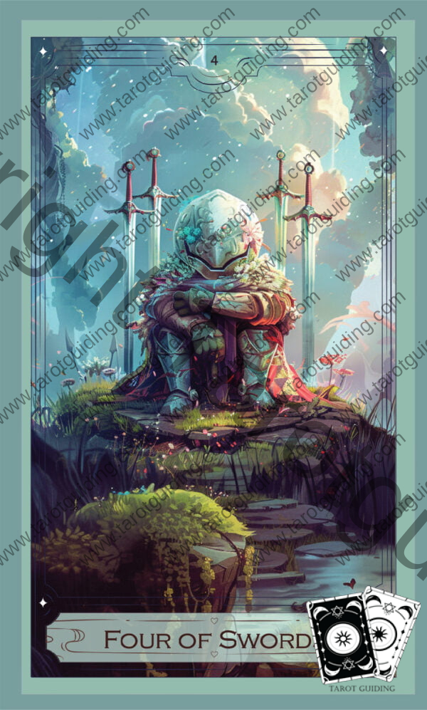 Four of Swords Printable Tarot Card