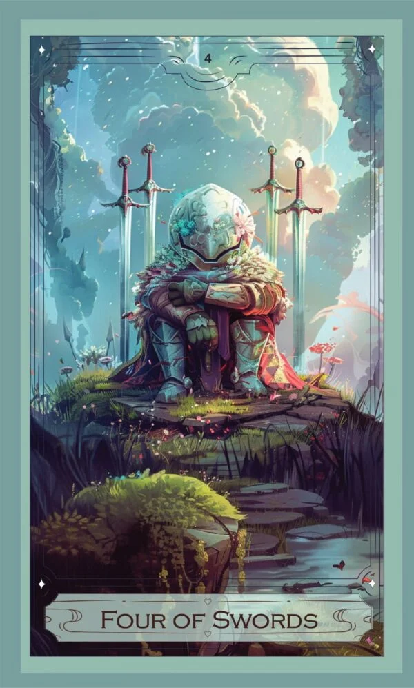 Four of Swords Printable Tarot Card
